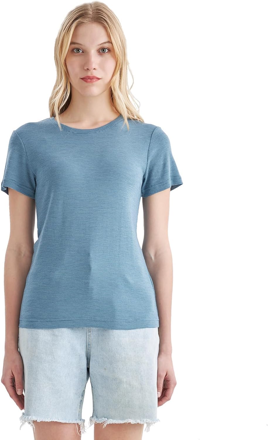 Merino Wool T Shirts for Women - Odor Resistant Crew Neck Tops