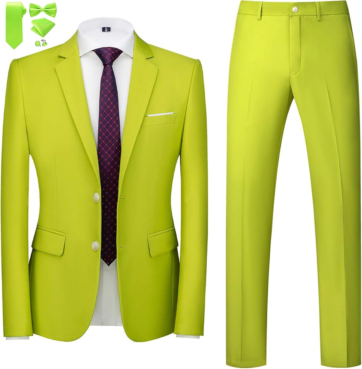 MOGU Mens Slim Fit Suit Tuxedo for Wedding Prom Business Dance