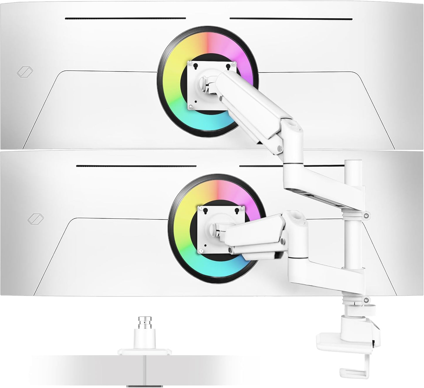 Dual Monitor Arm for 13-49 Inch Screens, Heavy Duty Mount