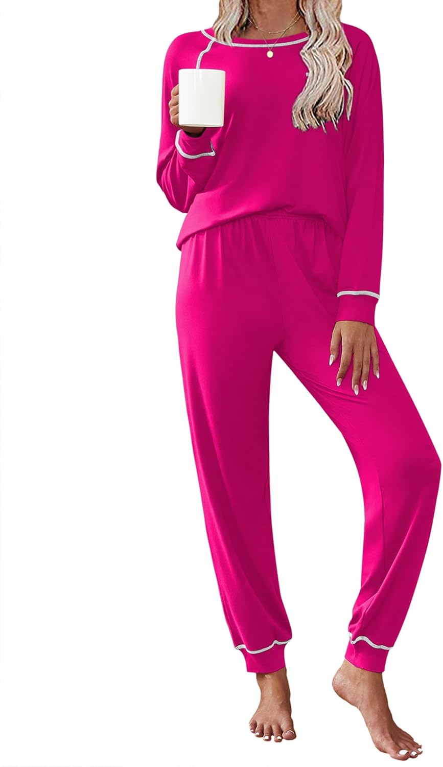 Ekouaer Pajamas Set for Women Soft Comfy Pjs Long Sleeve