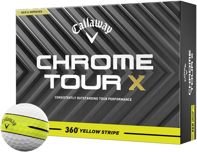 Callaway Chrome Tour X 360 Stripe Golf Balls for Precision Play