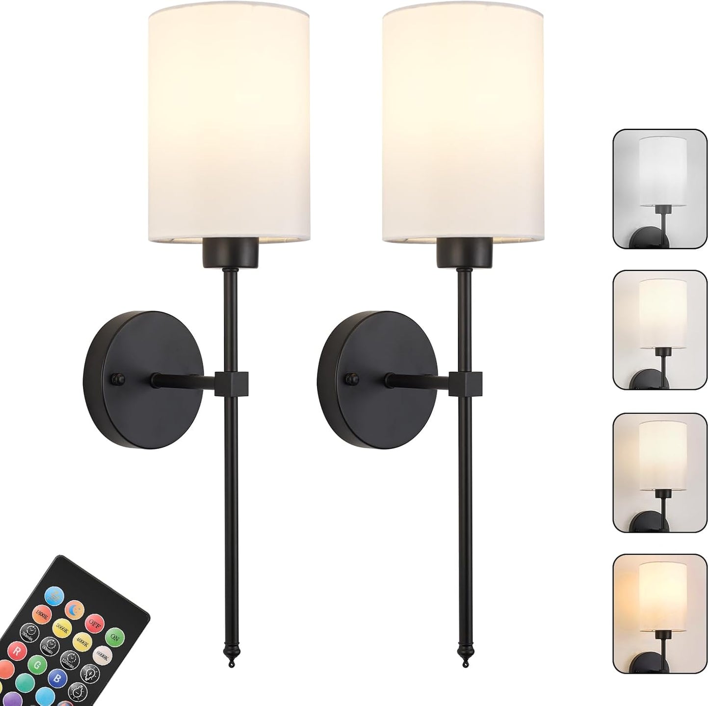 Battery Operated Wall Sconces Set of Two for Any Room