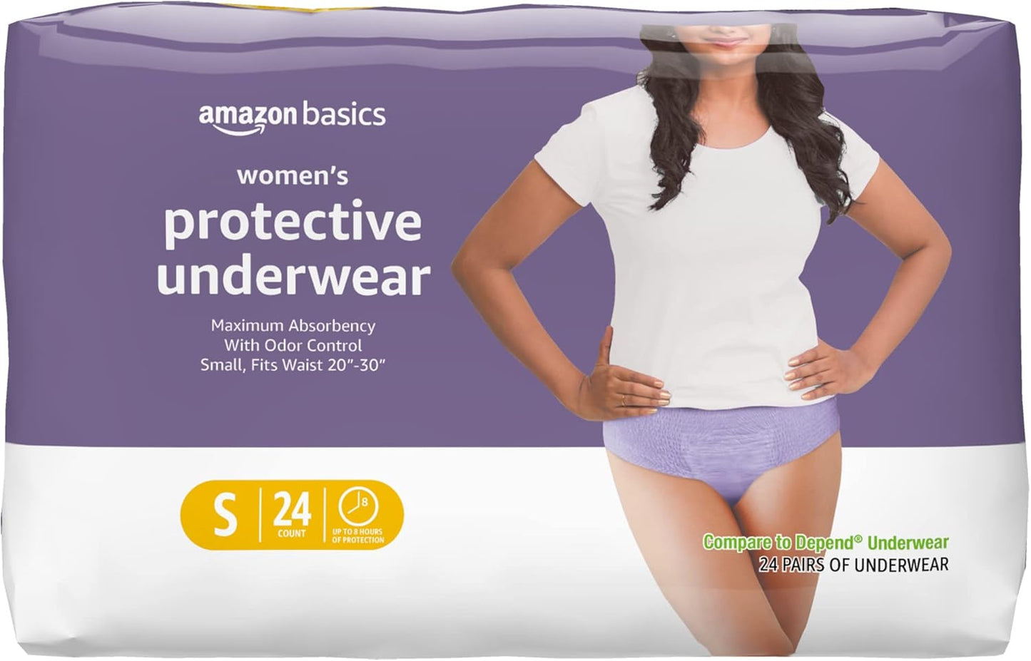 Basics Women's Incontinence Underwear, Small, Maximum Absorbency