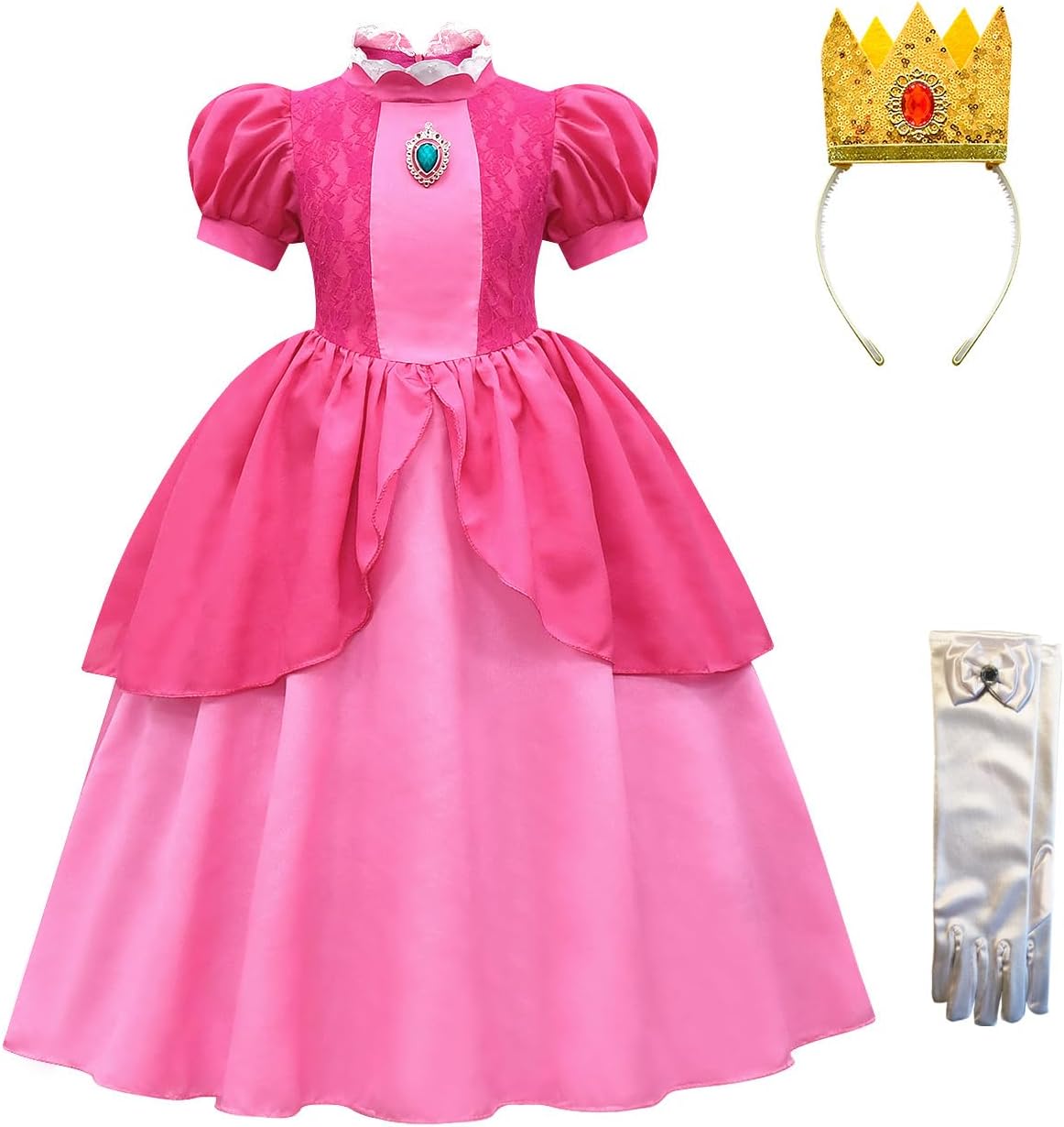 Women's Halloween Party Dress Princess Peach Costume for Fun