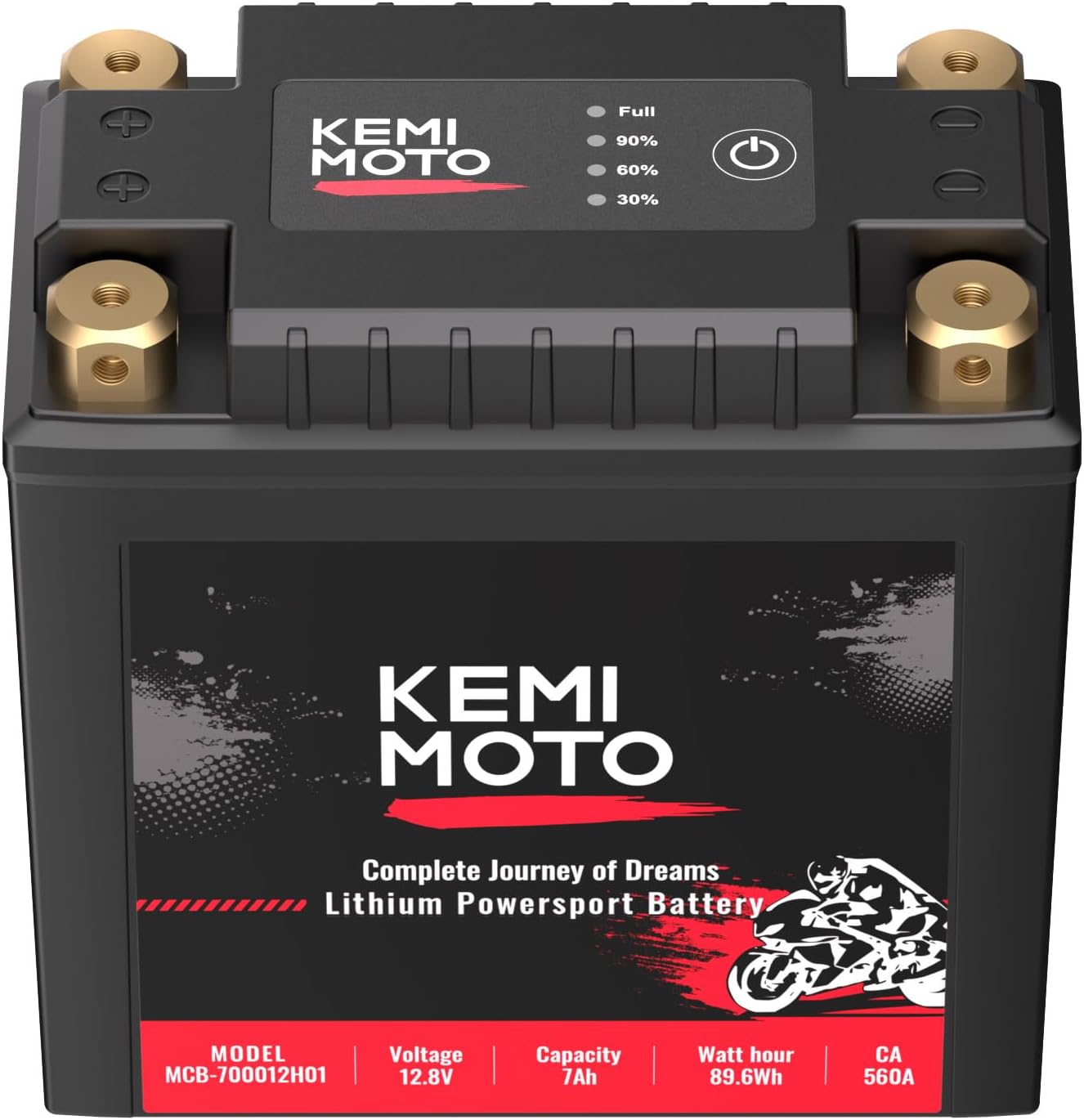 KEMIMOTO Lithium Motorcycle Battery YTX15L-BS for Powersports