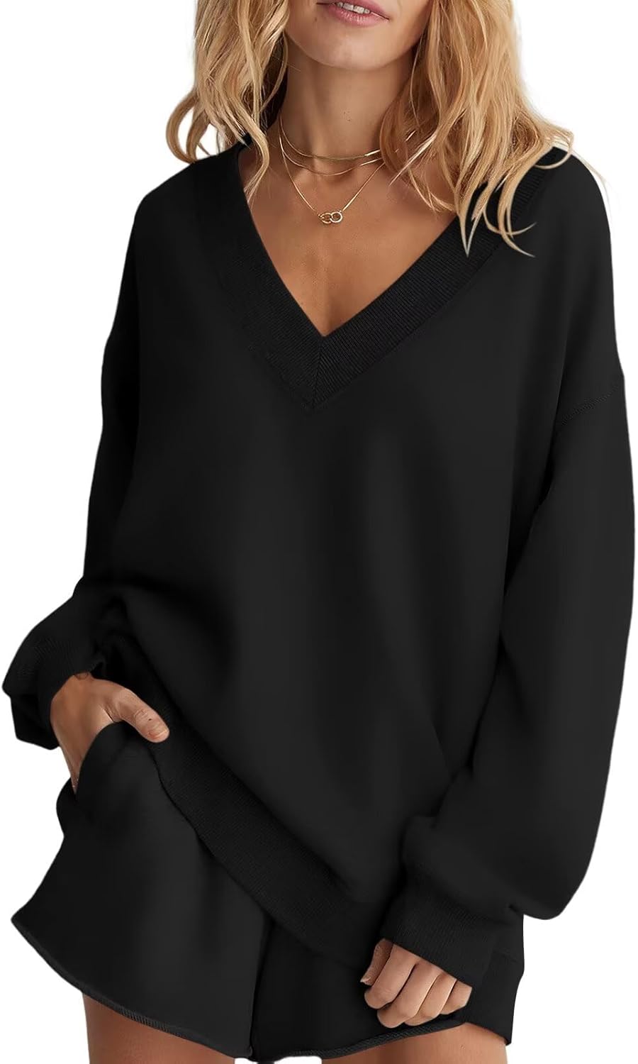 Fall Ready: Ovanviso Women's Cozy V Neck Sweatshirt