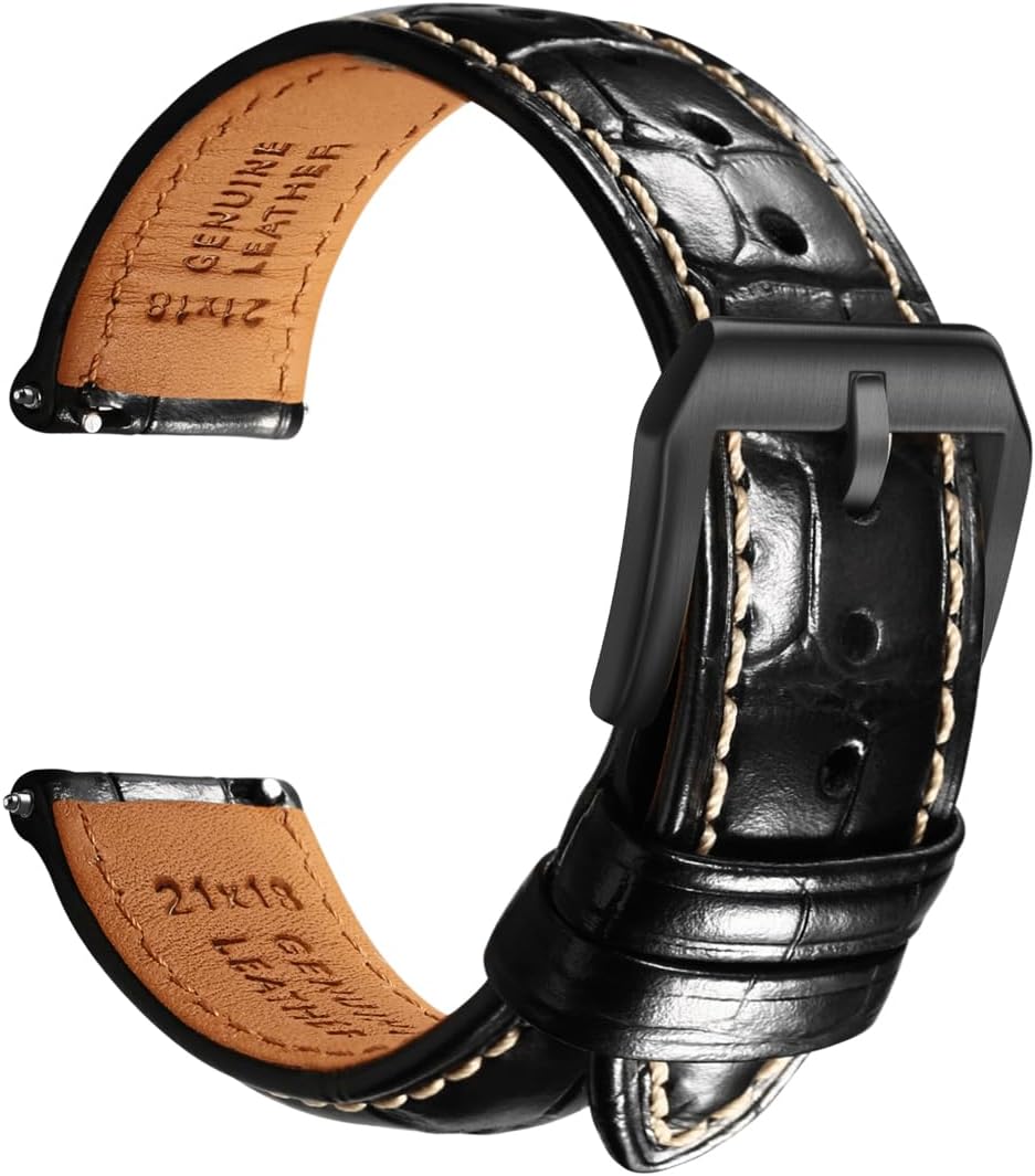 REZERO Leather Watch Bands for Men - Luxury Quick Release Straps
