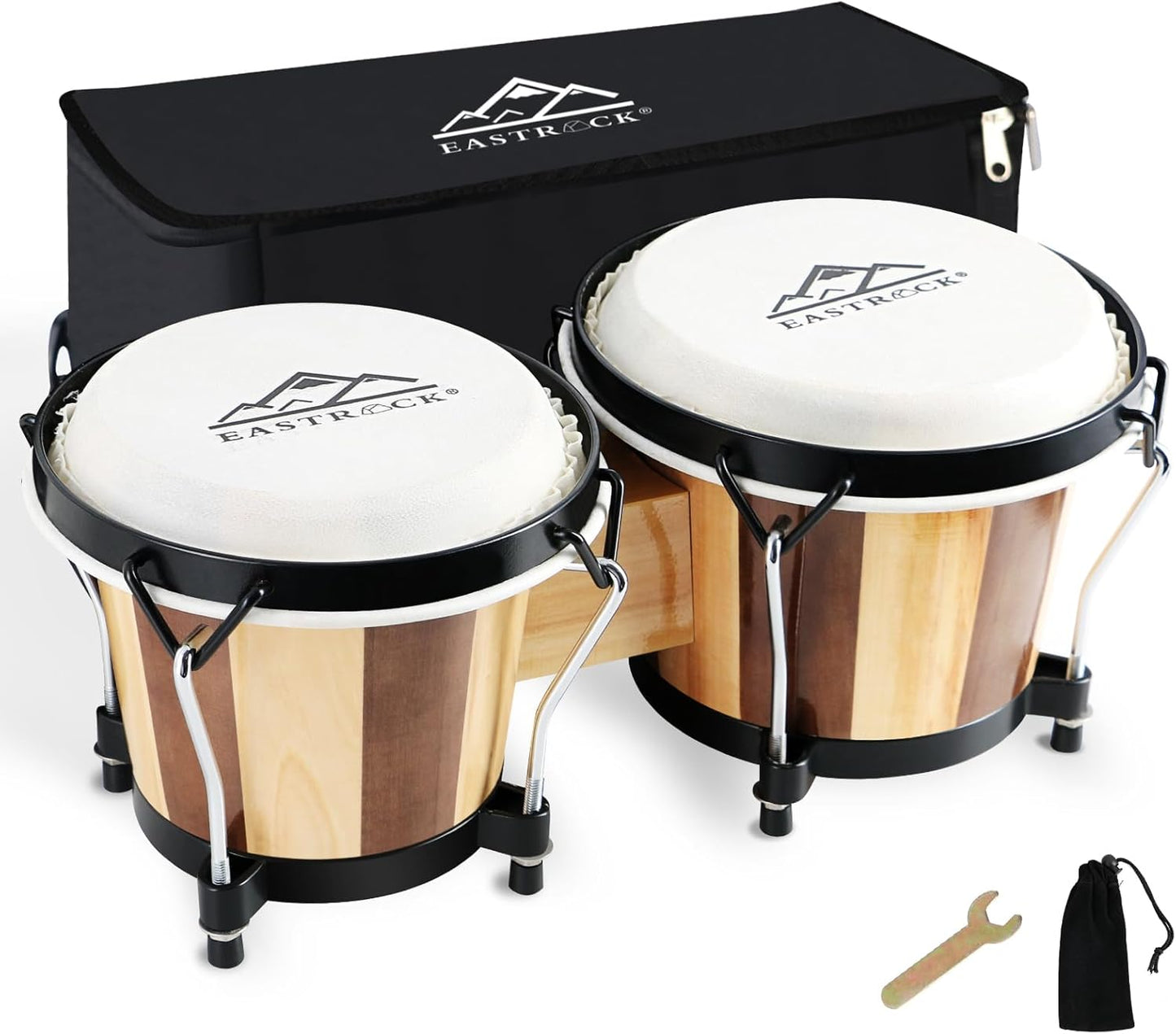 EASTROCK Bongo Drum Set for Adults and Kids - Tunable Percussion