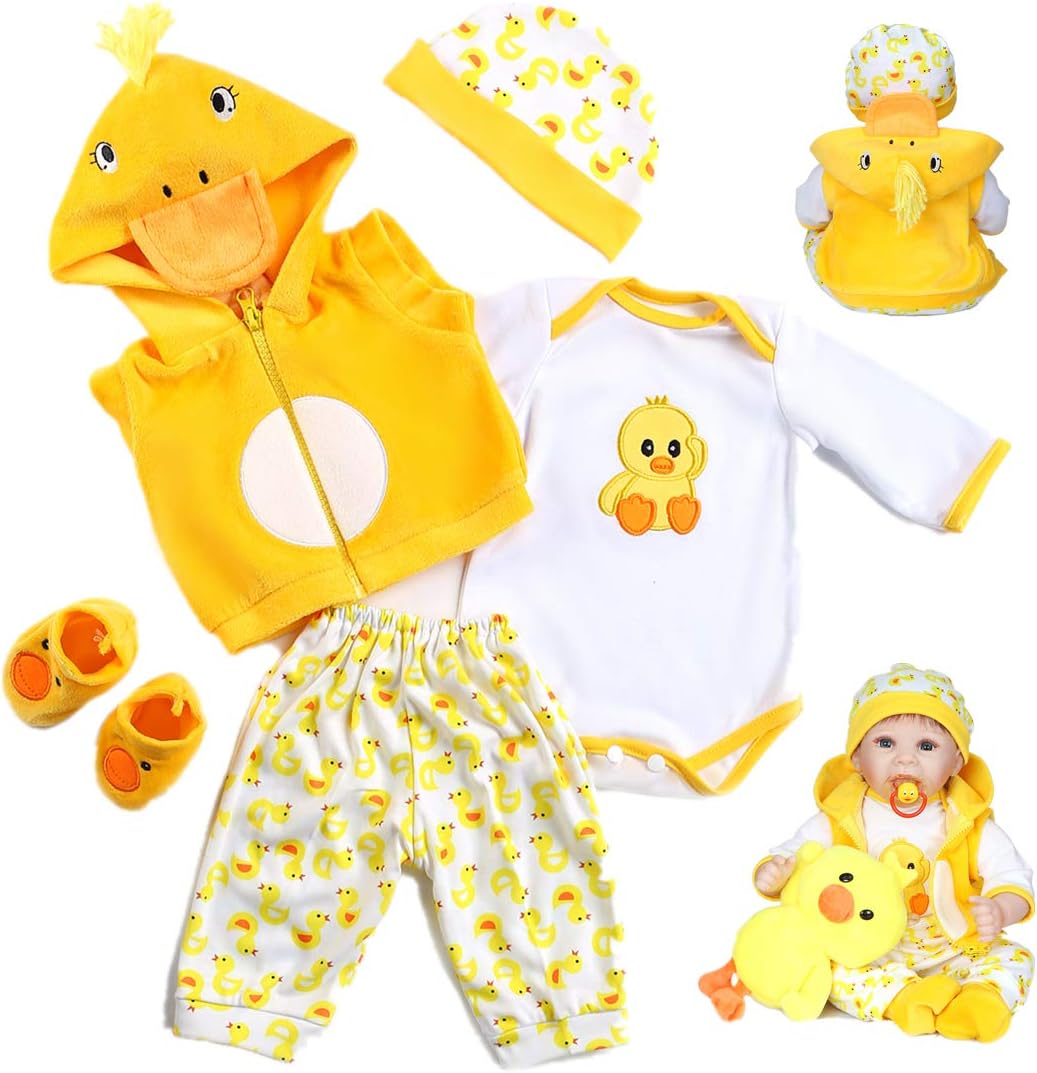 Adorable 22 Reborn Doll Clothes Set - Yellow Duck Theme