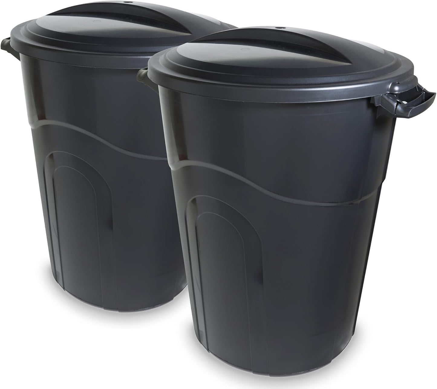 32 Gallon Outdoor Garbage Can with Easy Carry Handles and Lid