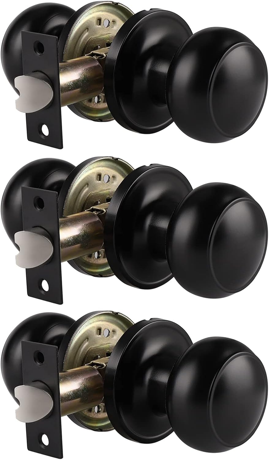 Probrico Matte Black Door Knobs for Interior Passage Doors
