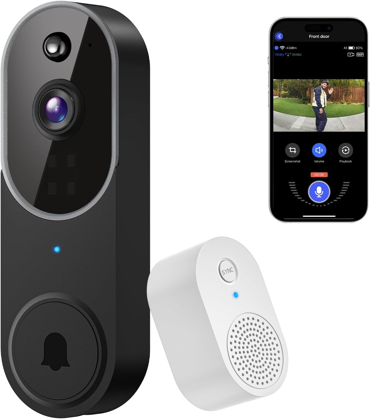 Smart Wireless Doorbell - AI Human Detection!