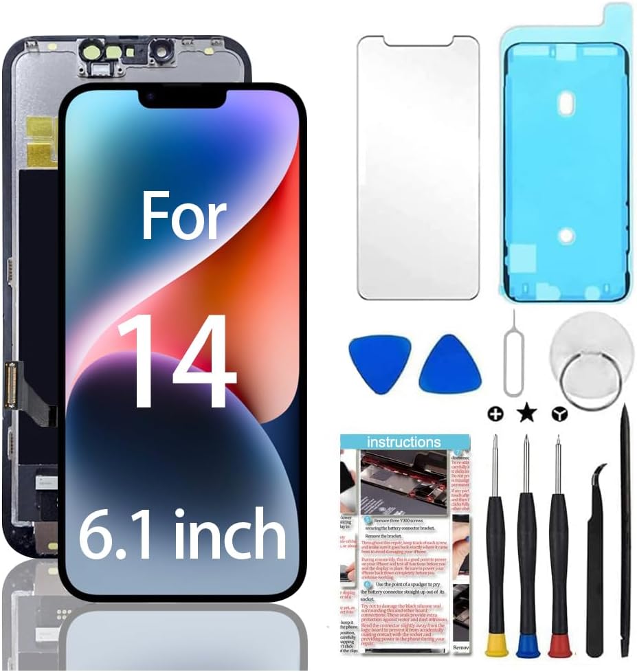 iPhone 14 Screen Replacement 6.1 inch with Repair Tools Kit