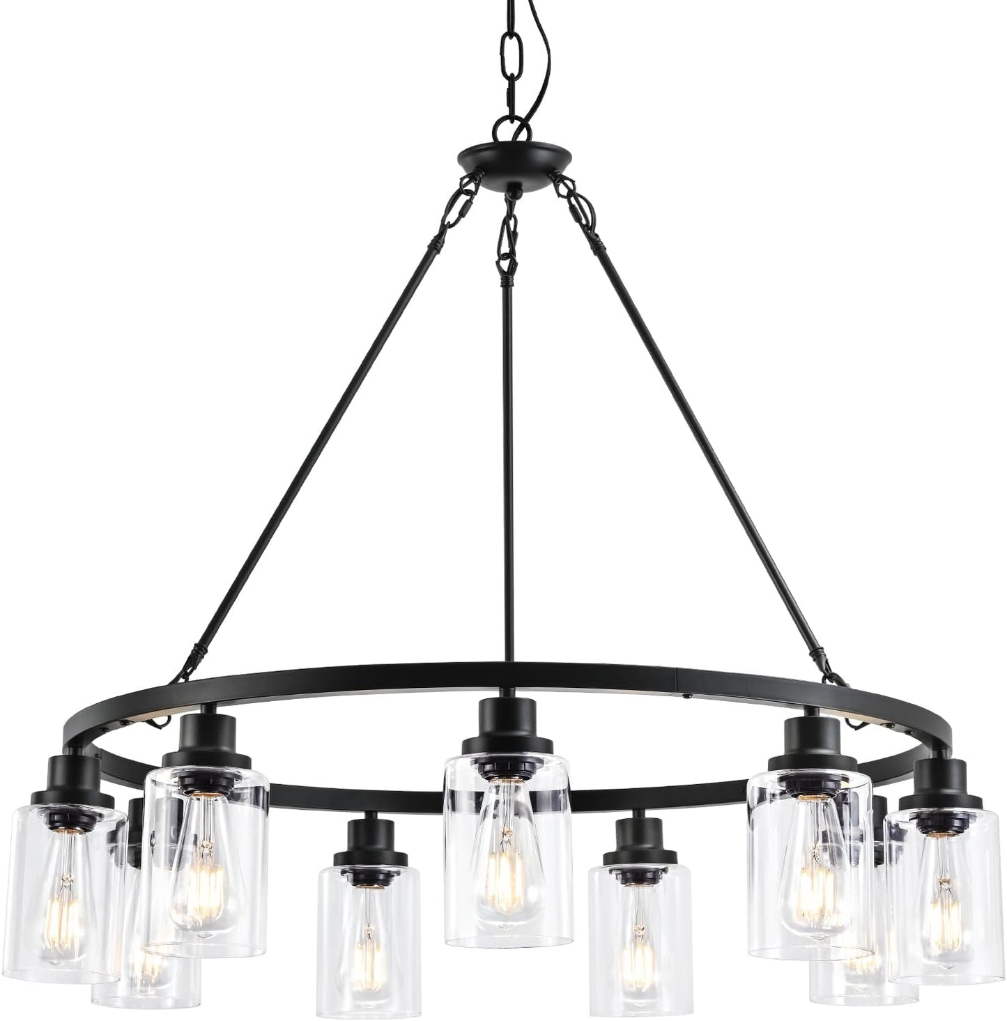 9-Light Modern Farmhouse Chandelier for Dining Room Lighting
