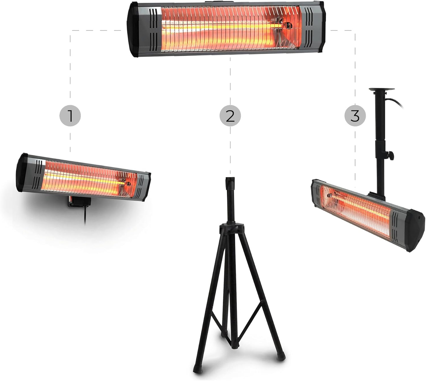 Portable Infrared Heater + Tripod Combo - Remote Included