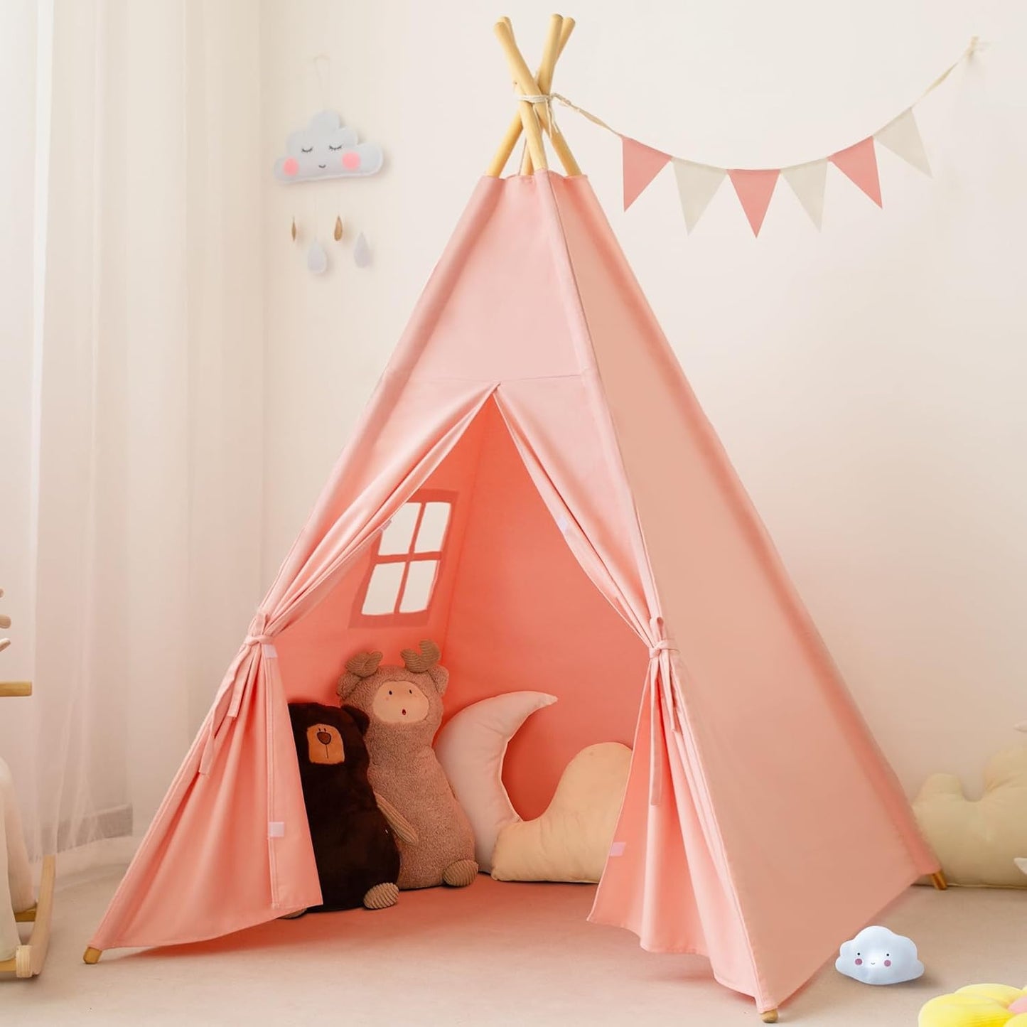 Portable Pink Teepee Tent for Kids - Fun Indoors & Out!