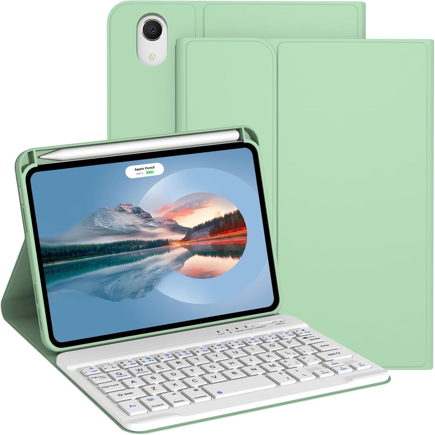 Keyboard Case for iPad Mini 7th Gen with Detachable Wireless Keyboard