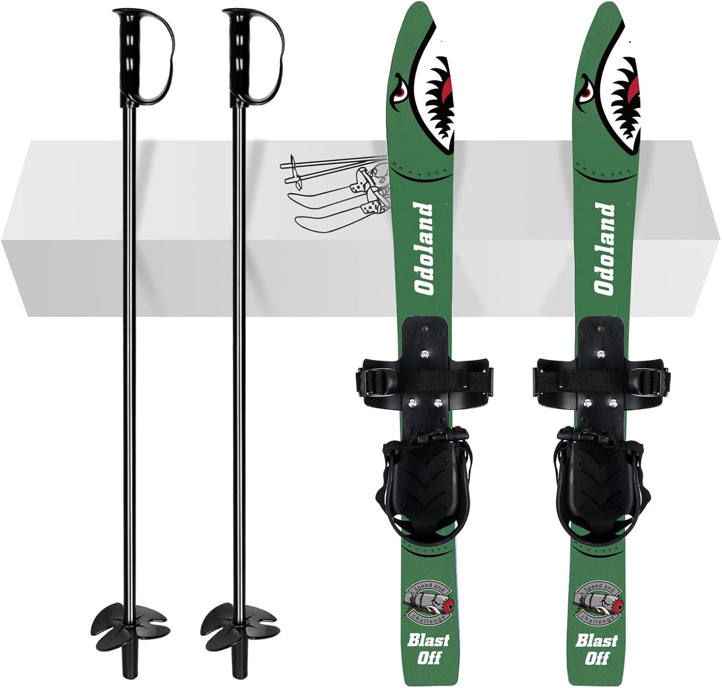 Odoland Kid's Beginner Snow Skis - Lightweight & Safe