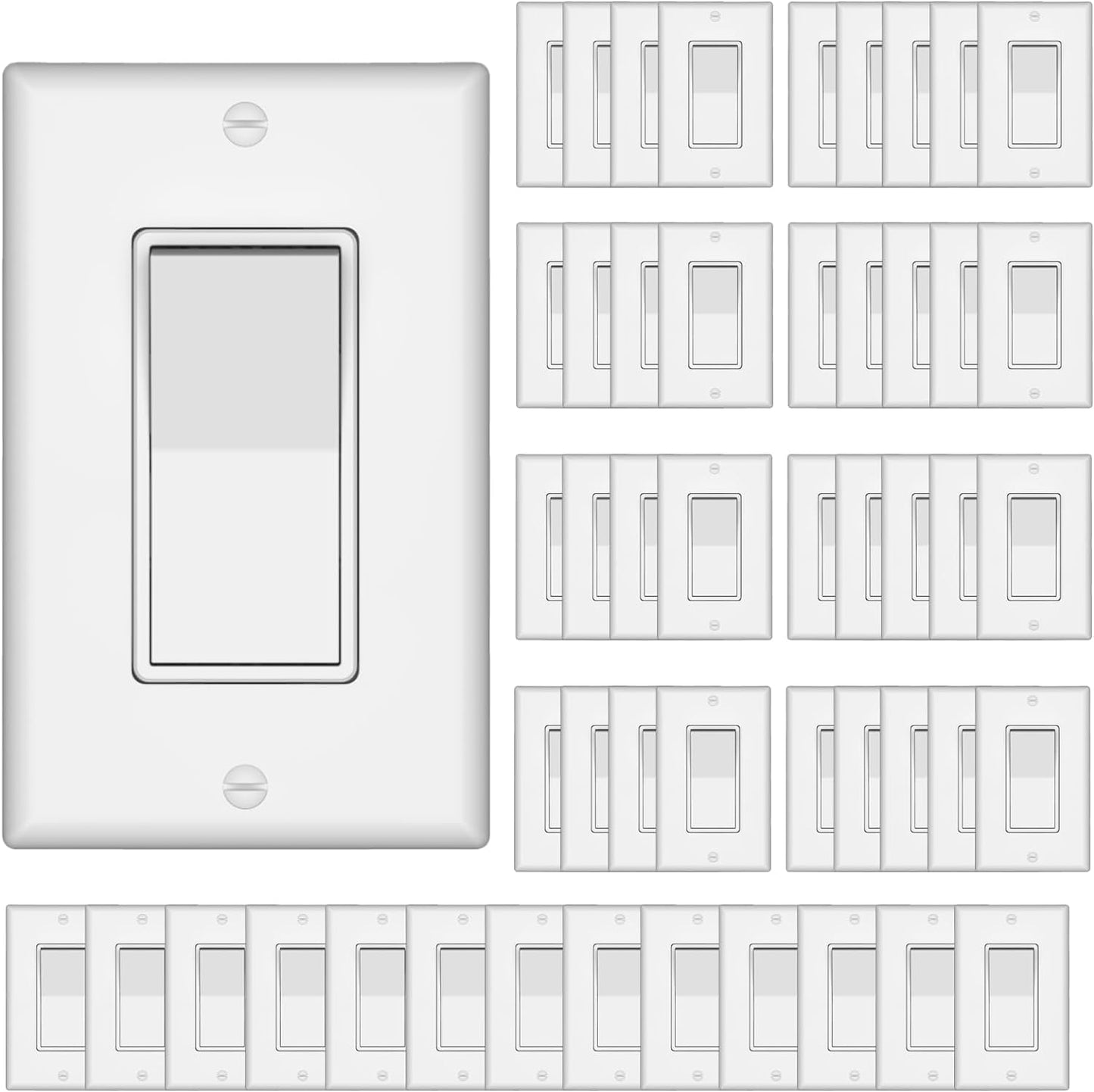 ThunderWay Single Pole Decorator Wall Light Switch for Home Use