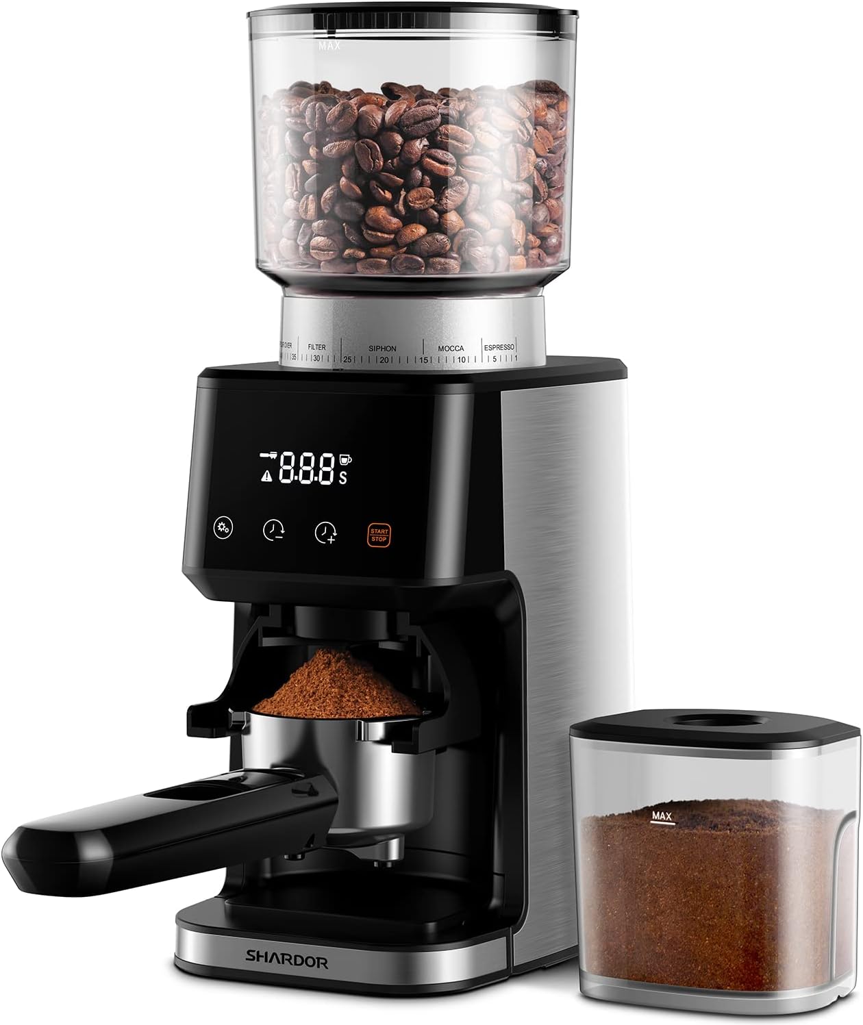 SHARDOR Conical Burr Espresso Coffee Grinder with Precision Timer