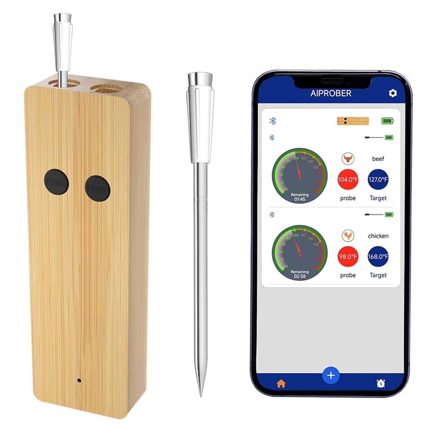 800FT Wireless Meat Thermometer - Bluetooth Upgrade