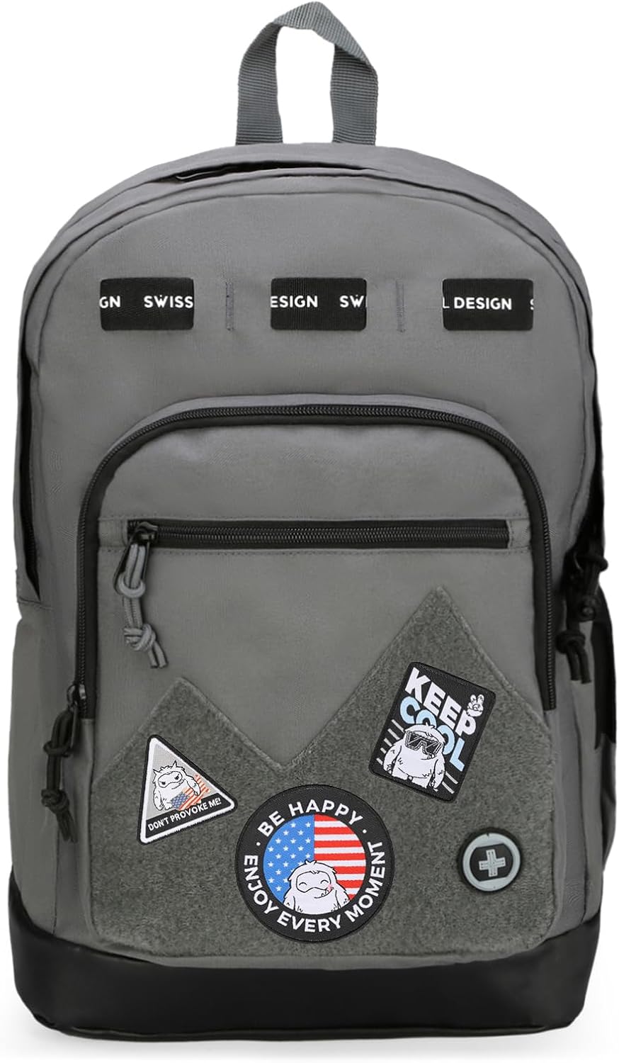 Stylish School Laptop Backpack with Fun Personalized Patches