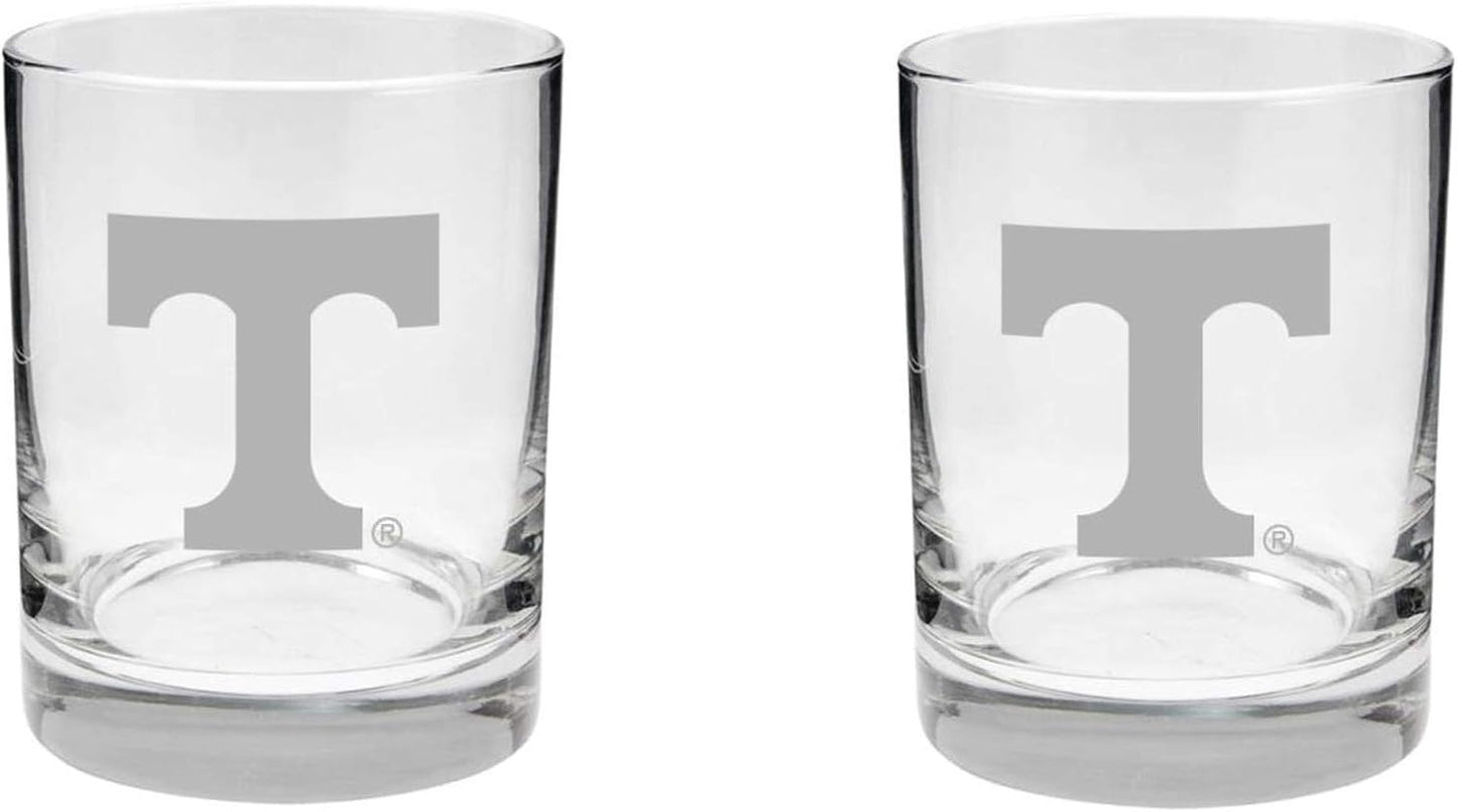 Tennessee Vols 2-Sided Etched Satin Finish Rock Glass Set