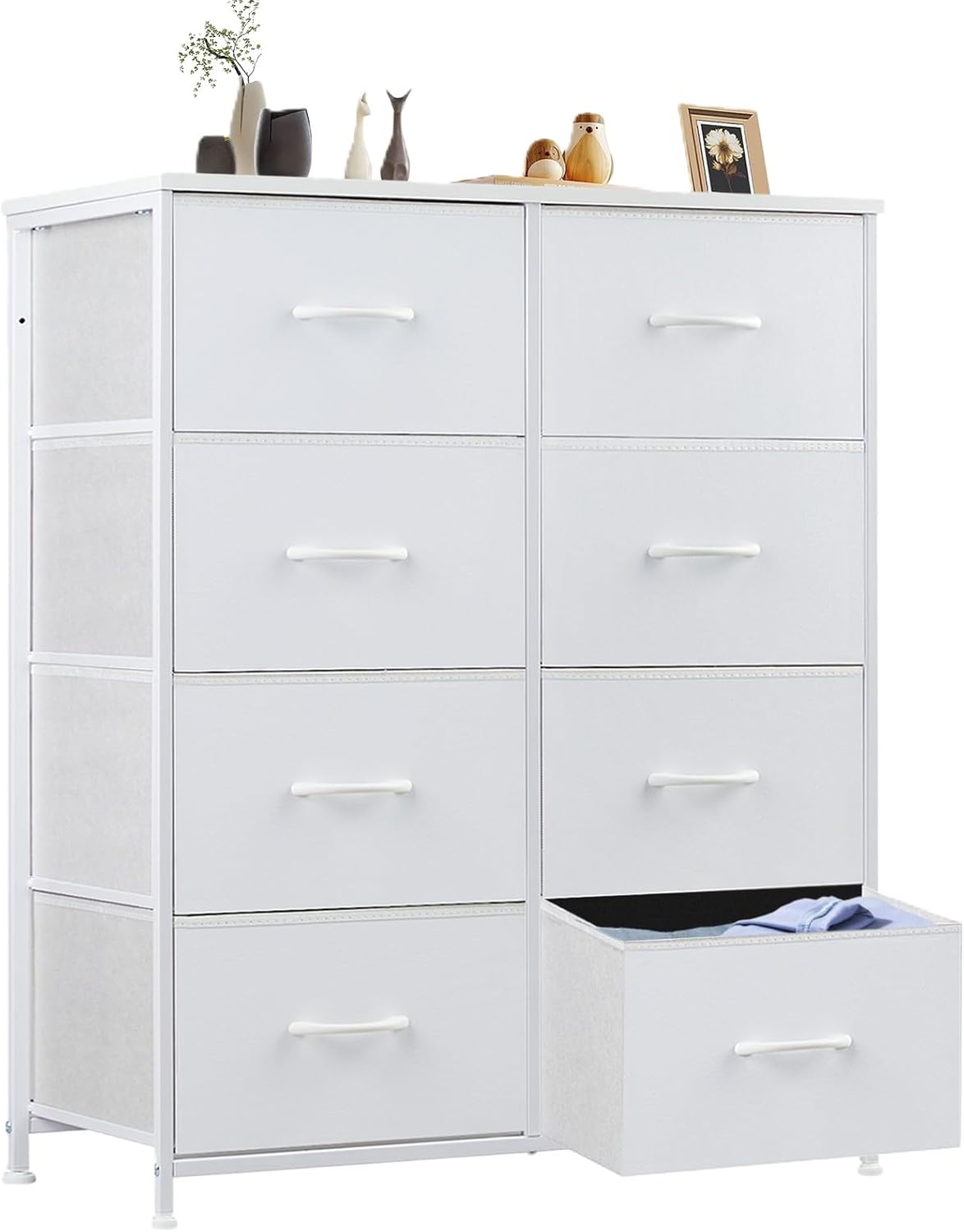 Sweetcrispy Dresser for Bedroom with 8 Fabric Storage Bins