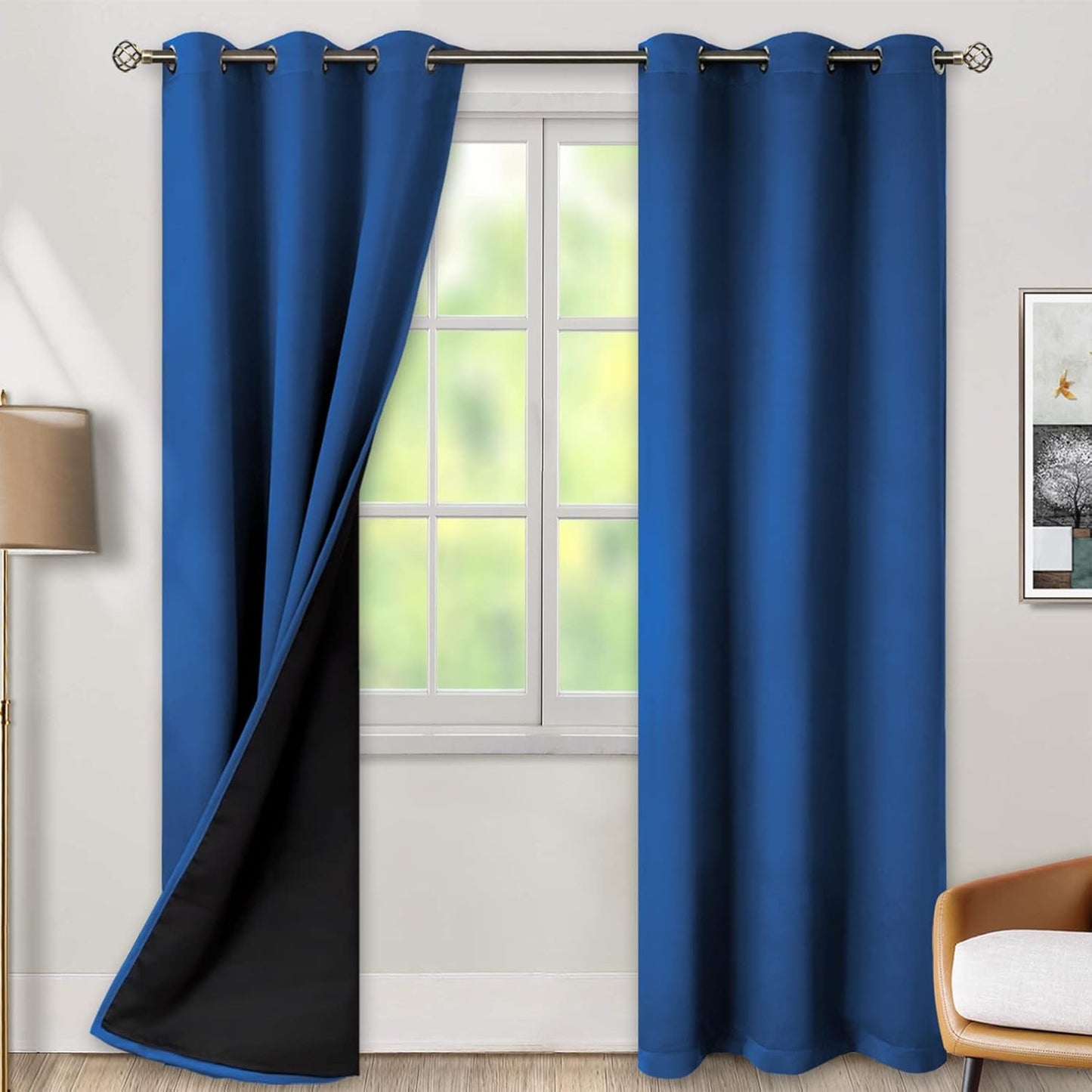 BGment 100% Blackout Curtains for Energy Saving Living Room
