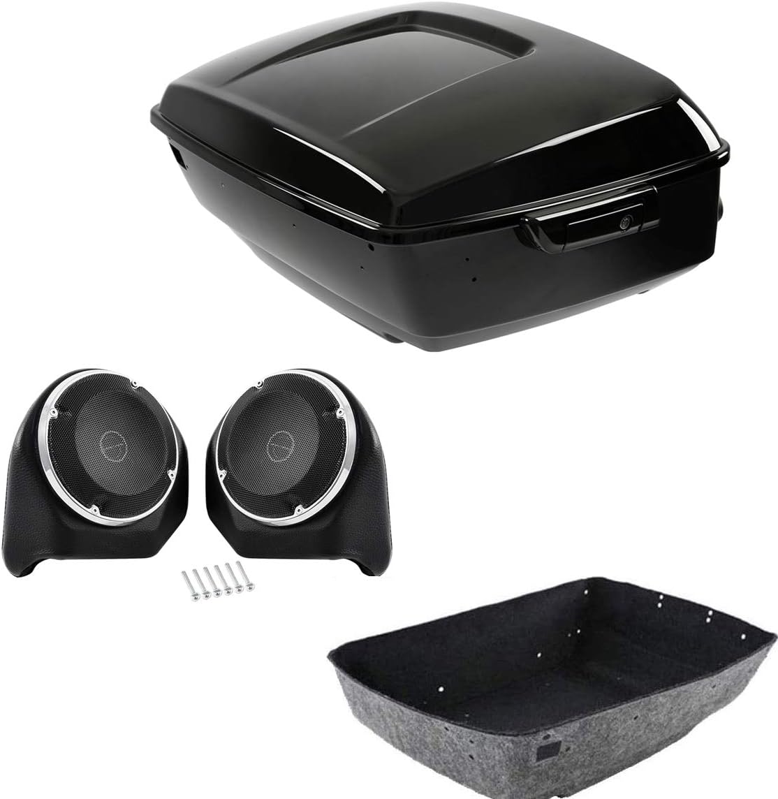 TCMT King Motorcycle Pack Trunk with Speakers for Harley Models