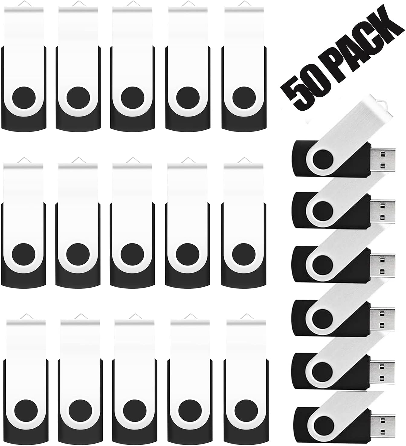 50 Pack of 2GB Bulk Flash Drives for Easy Data Storage