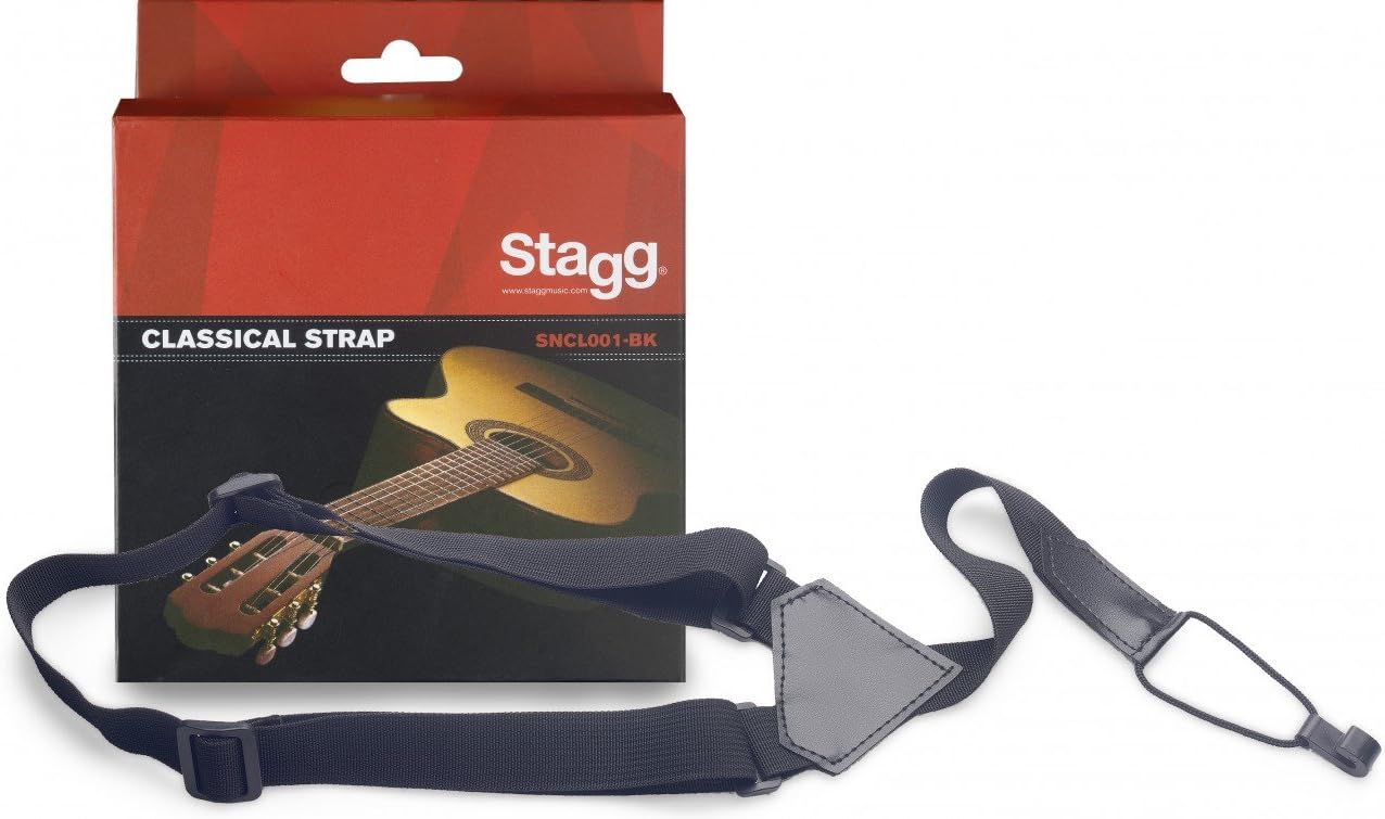 Stagg Nylon Strap for Classic Guitars & Ukuleles, Black