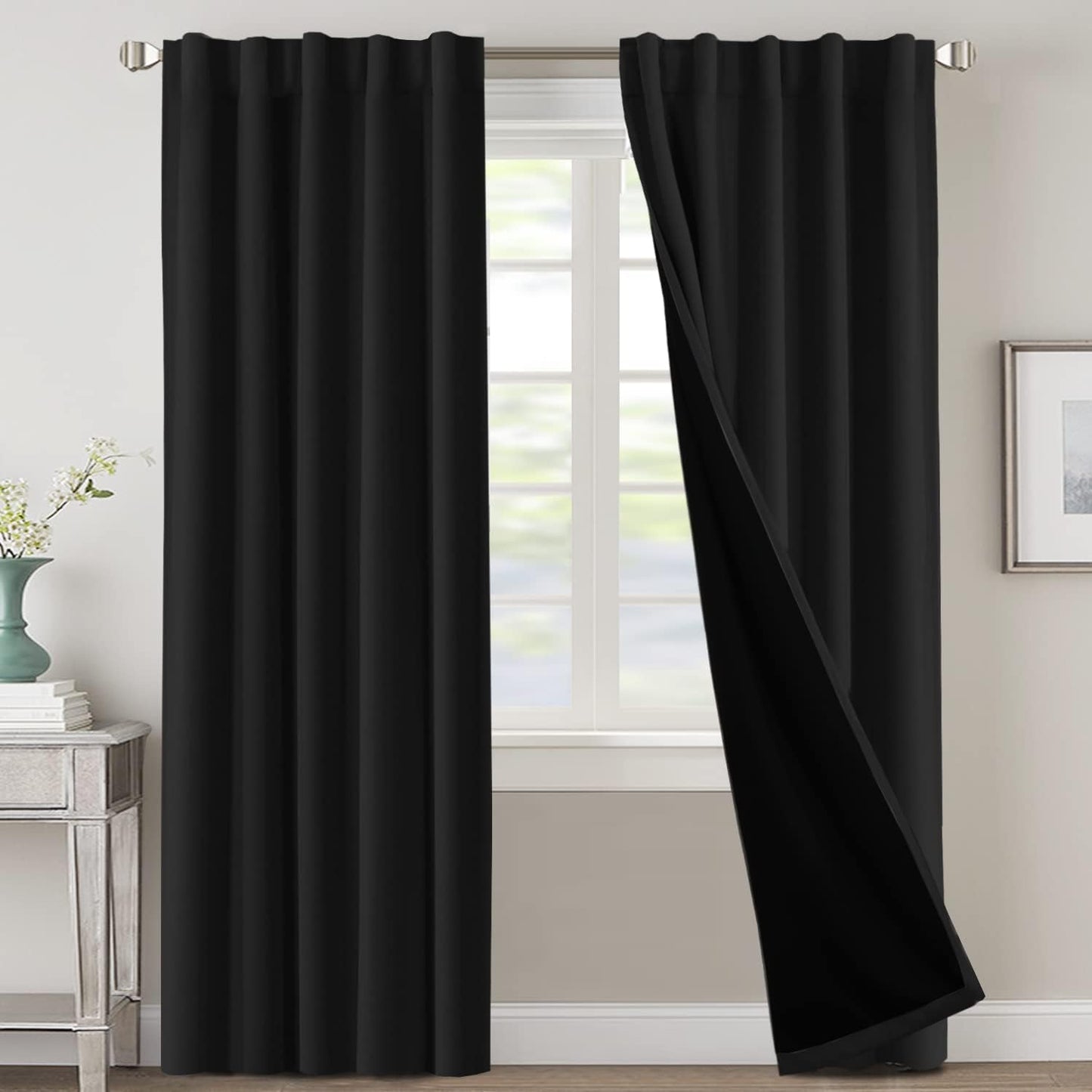 H.VERSAILTEX 100% Blackout Curtains for Bedroom and Living Room
