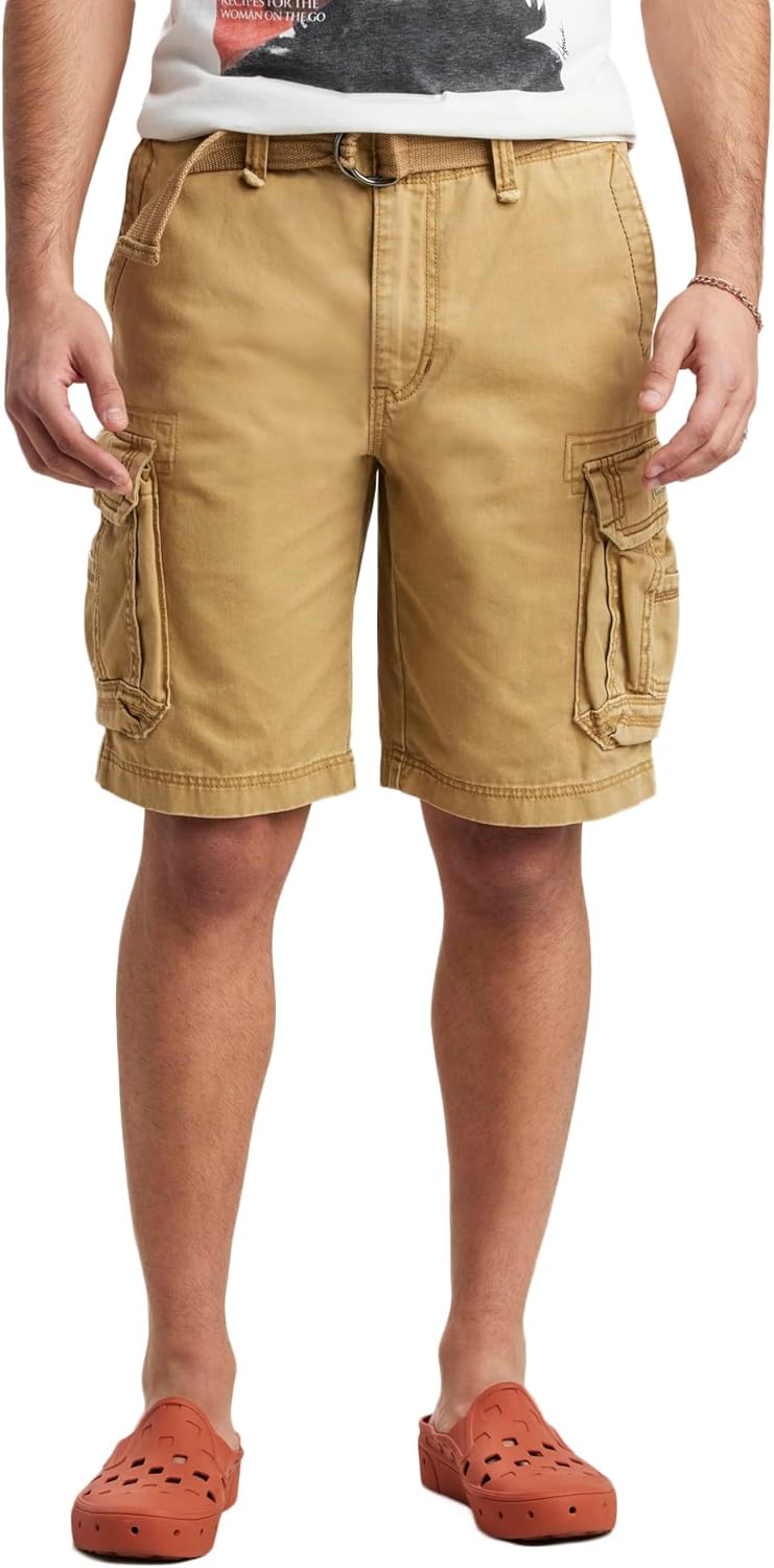 UNIONBAY Men's Survivor Cargo Short with D-ring Belt Included