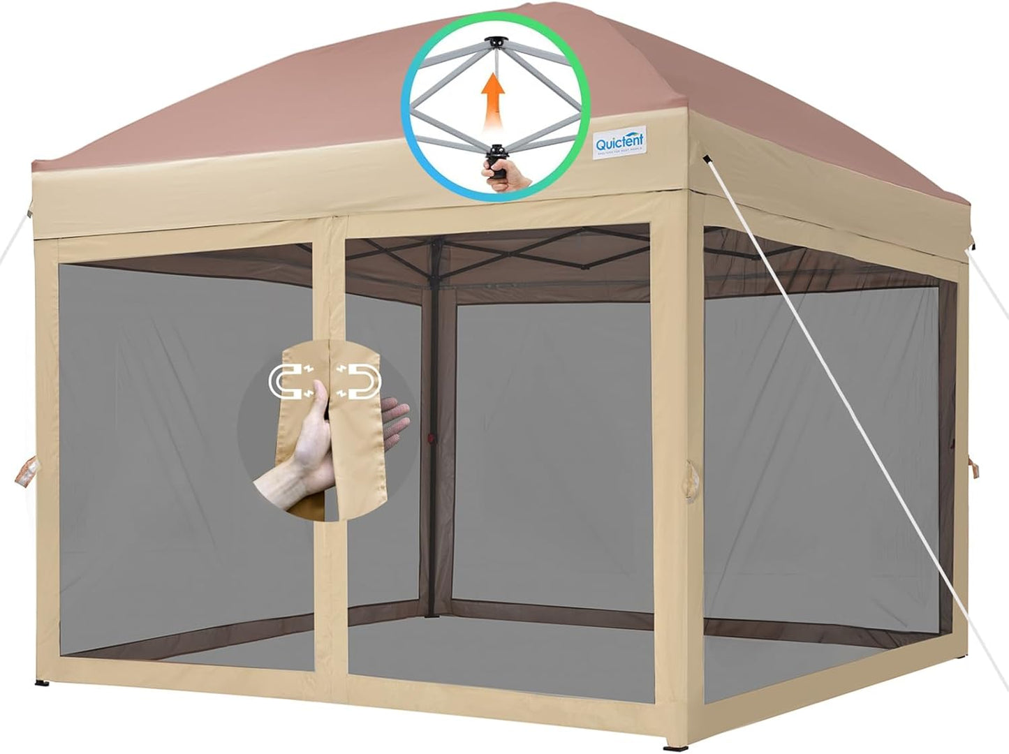 Quictent 6.6x6.6 Pop Up Canopy Tent with Magnetic Doors