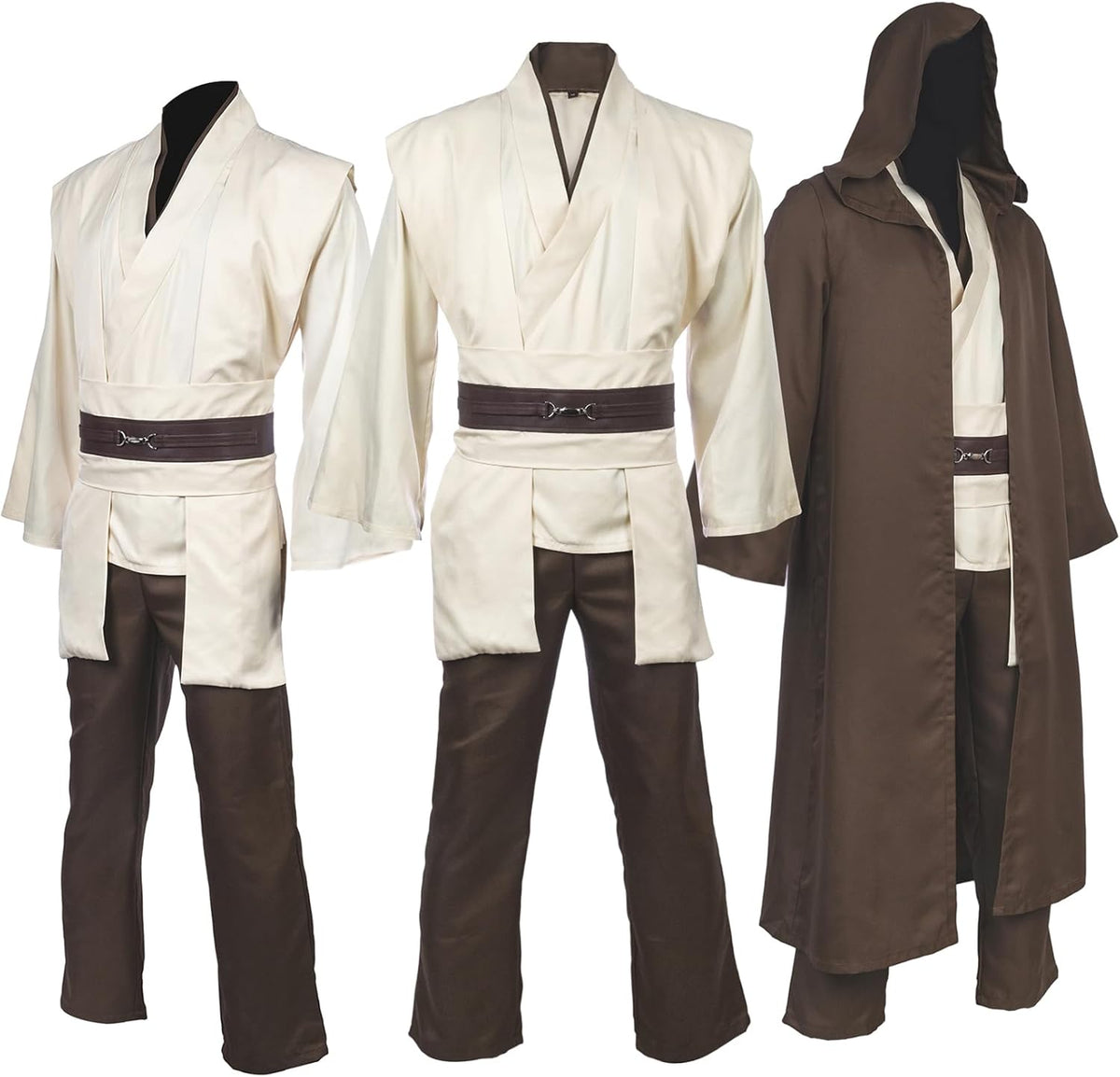 Men's Costume Robe for Adults - Hooded Tunic Full Set for Cosplay