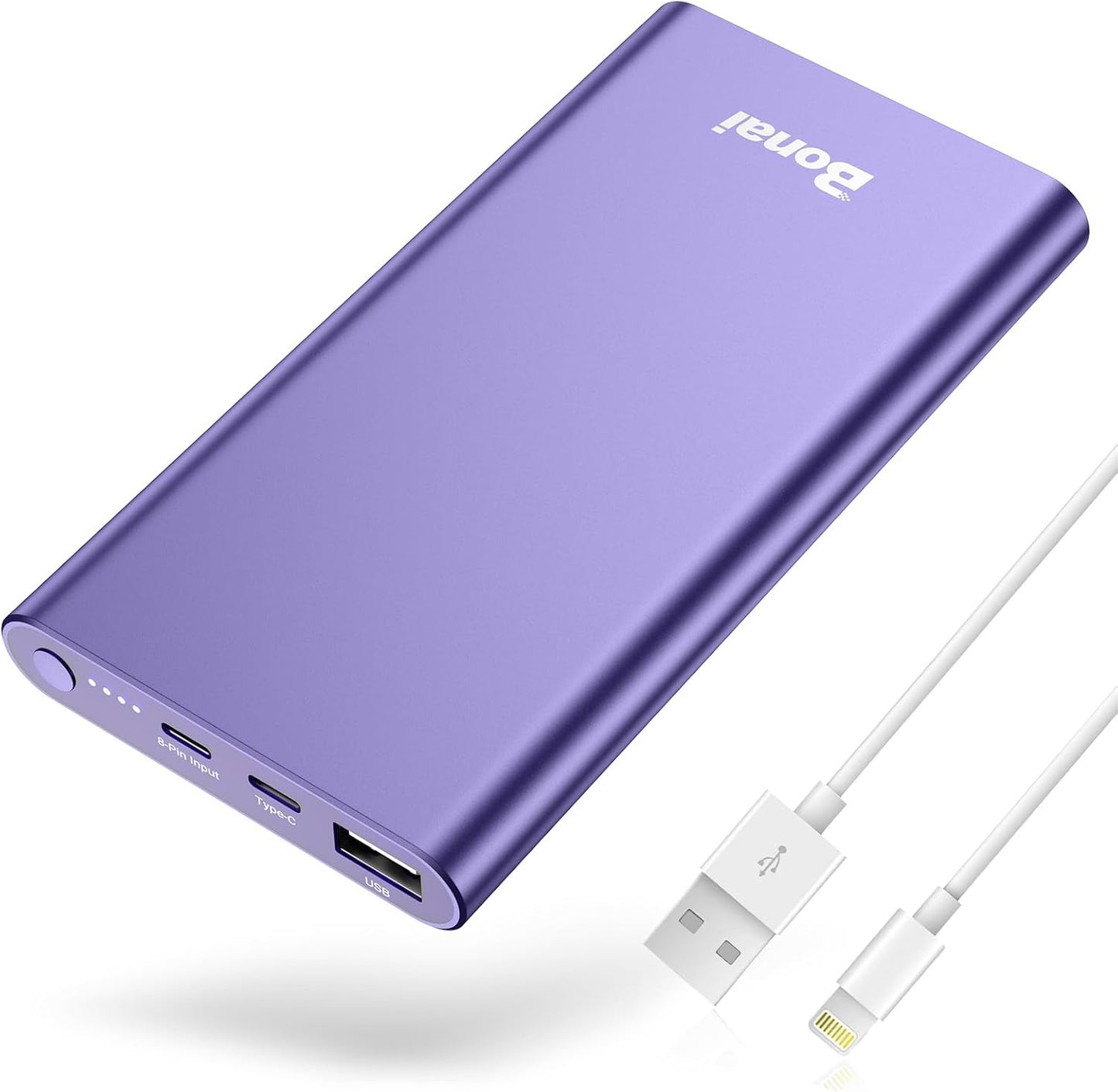 Bonai 12,000mAh Fast Charging Power Bank - Purple
