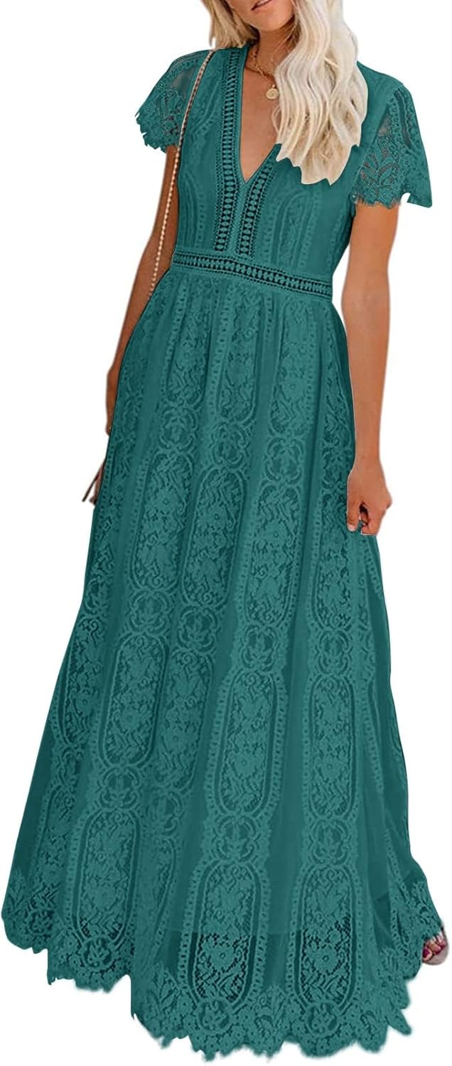 Floral Lace Wedding Dress for Bridesmaids and Parties