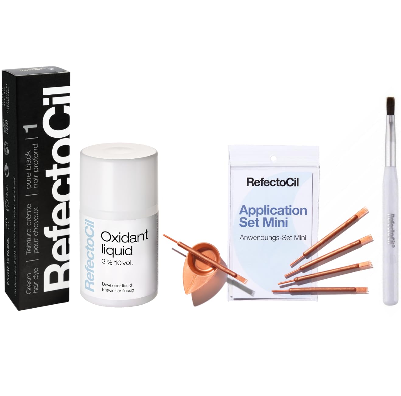 RefectoCil Hair Tinting Kit with Cream Dye and Mixing Tools