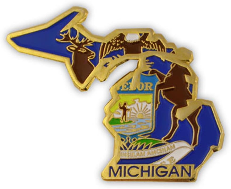 Michigan State Shape Flag Lapel Pin for Proud Residents