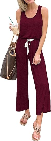 PRETTYGARDEN Women's Casual Sleeveless Solid Jumpsuit for Comfort