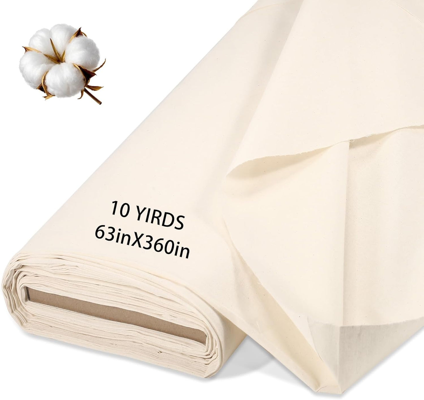 100% Cotton Muslin Fabric Natural Unbleached Linen for Sewing
