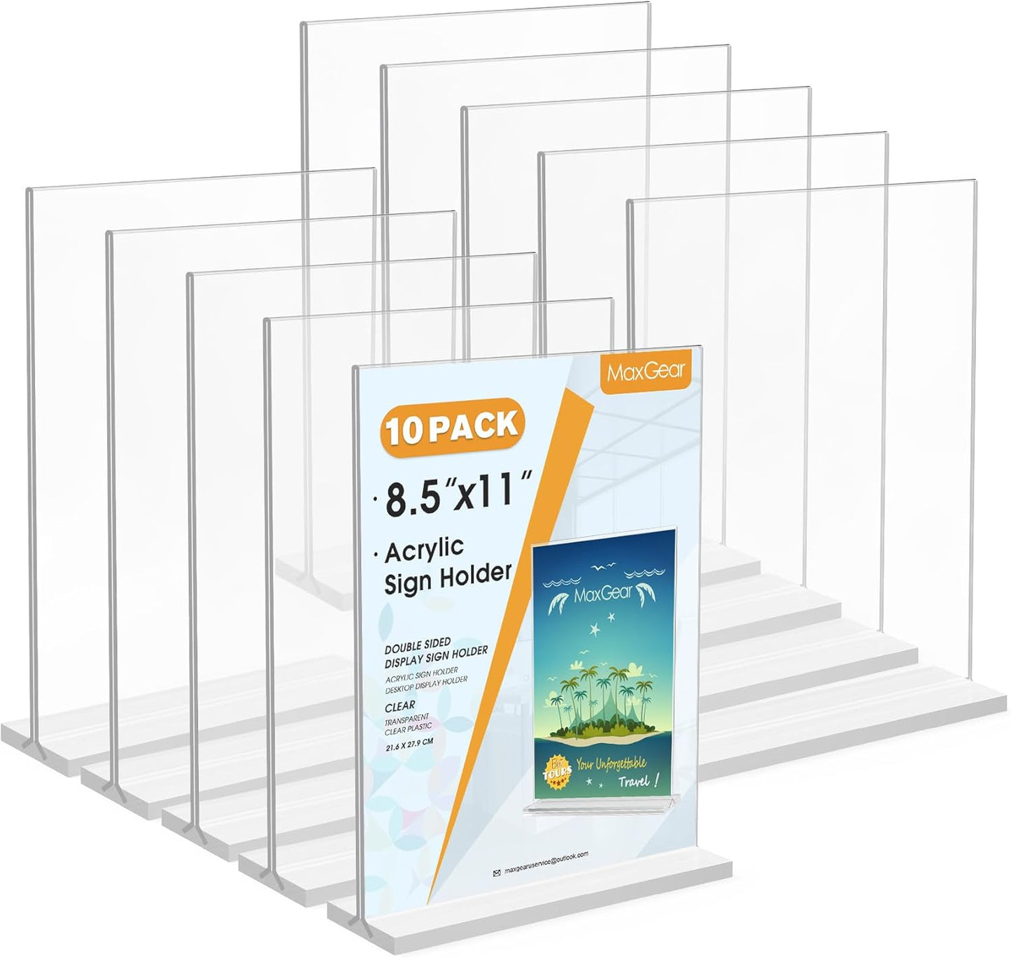 MaxGear Acrylic Sign Holder 8.5x11 Inches for Versatile Displays