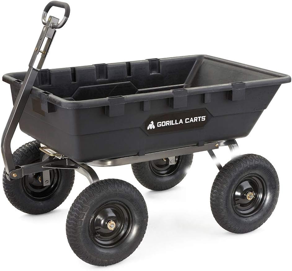 Gorilla Carts Heavy-Duty Poly Yard Dump Cart for Easy Hauling