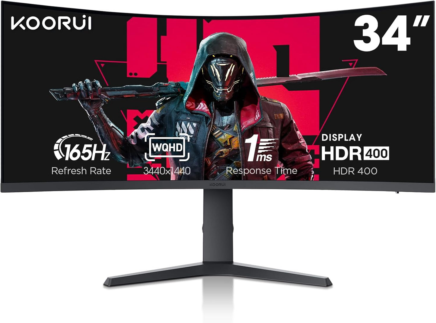 KOORUI 34-inch Ultrawide Curved Gaming Monitor for Immersive Play