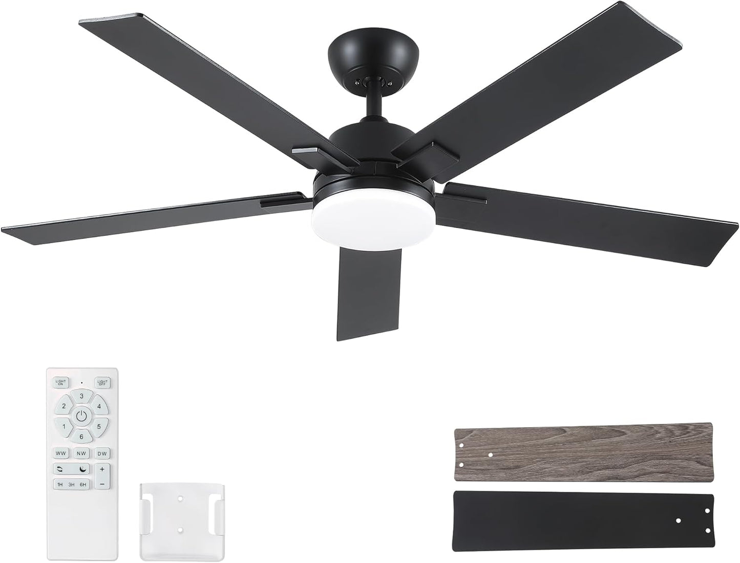 52 Inch Ceiling Fan with Lights and Remote for Modern Spaces