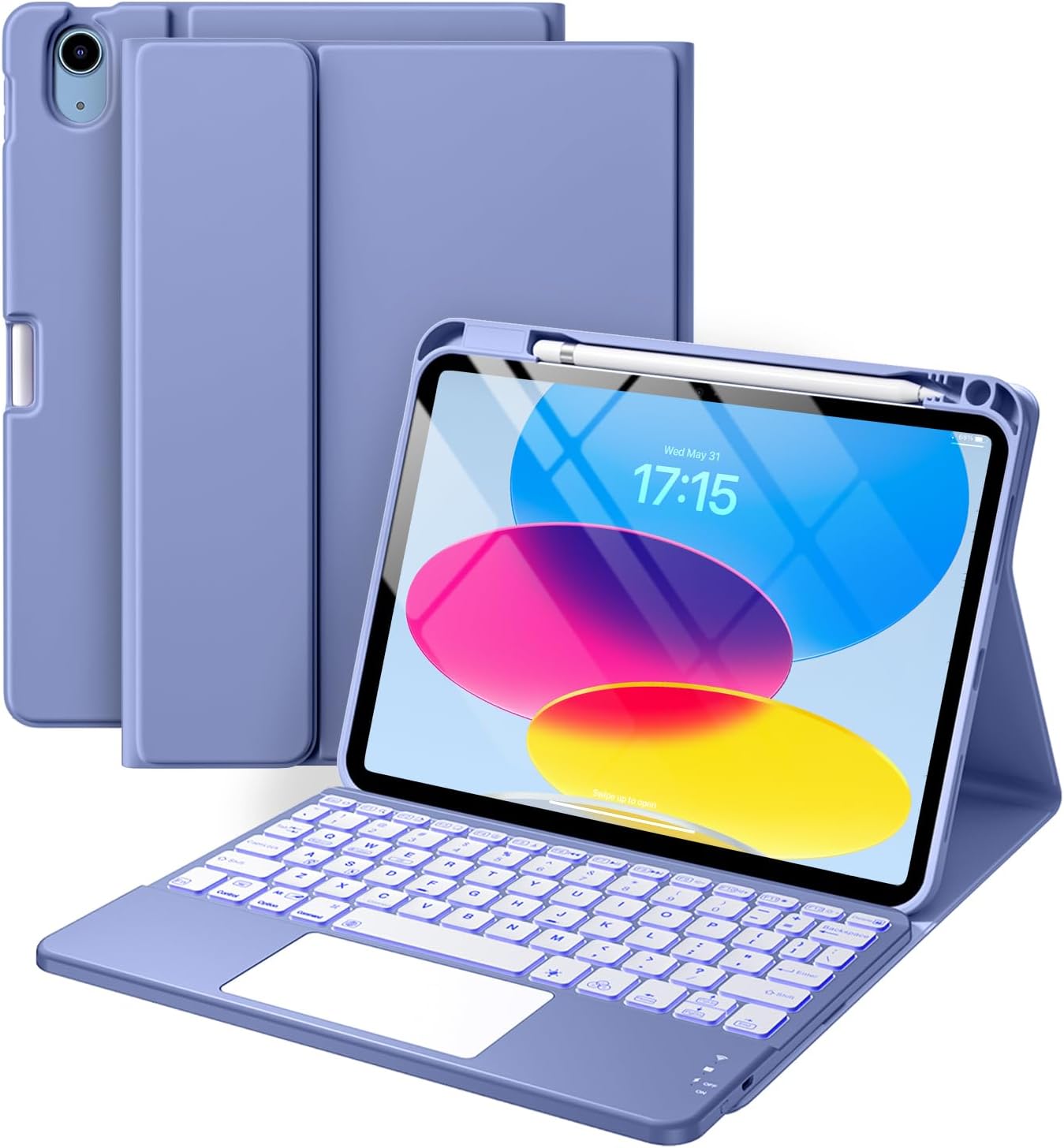 Harvopu iPad 11th 10th Gen Case with Keyboard and Trackpad