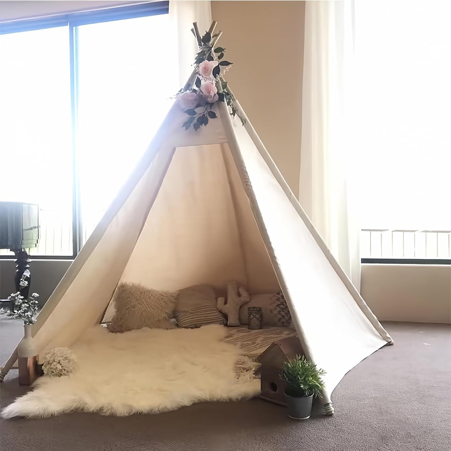 Spacious RONGFA Teepee for Adults: No Door Flaps