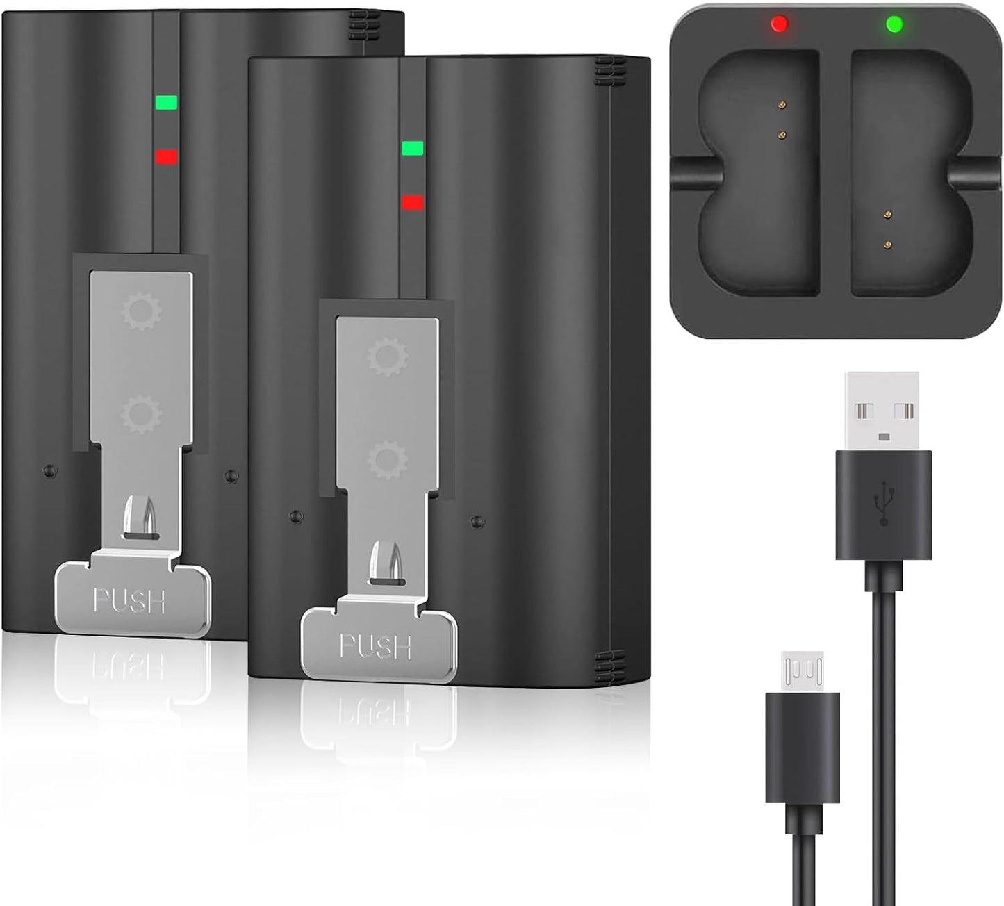 SunNear 6040mAh 2-Pack Battery + Charger for Ring Cameras