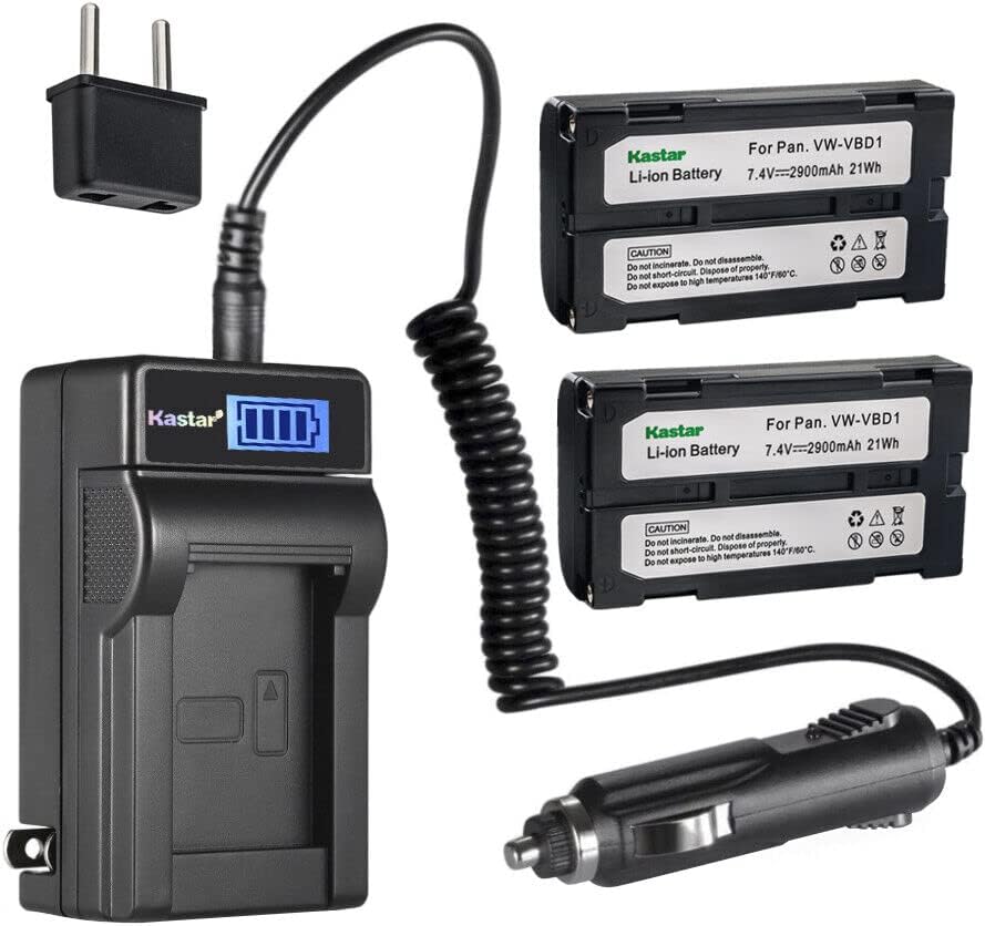 Kastar 2-Pack VM-BPL13 Battery and LCD Charger for Hitachi